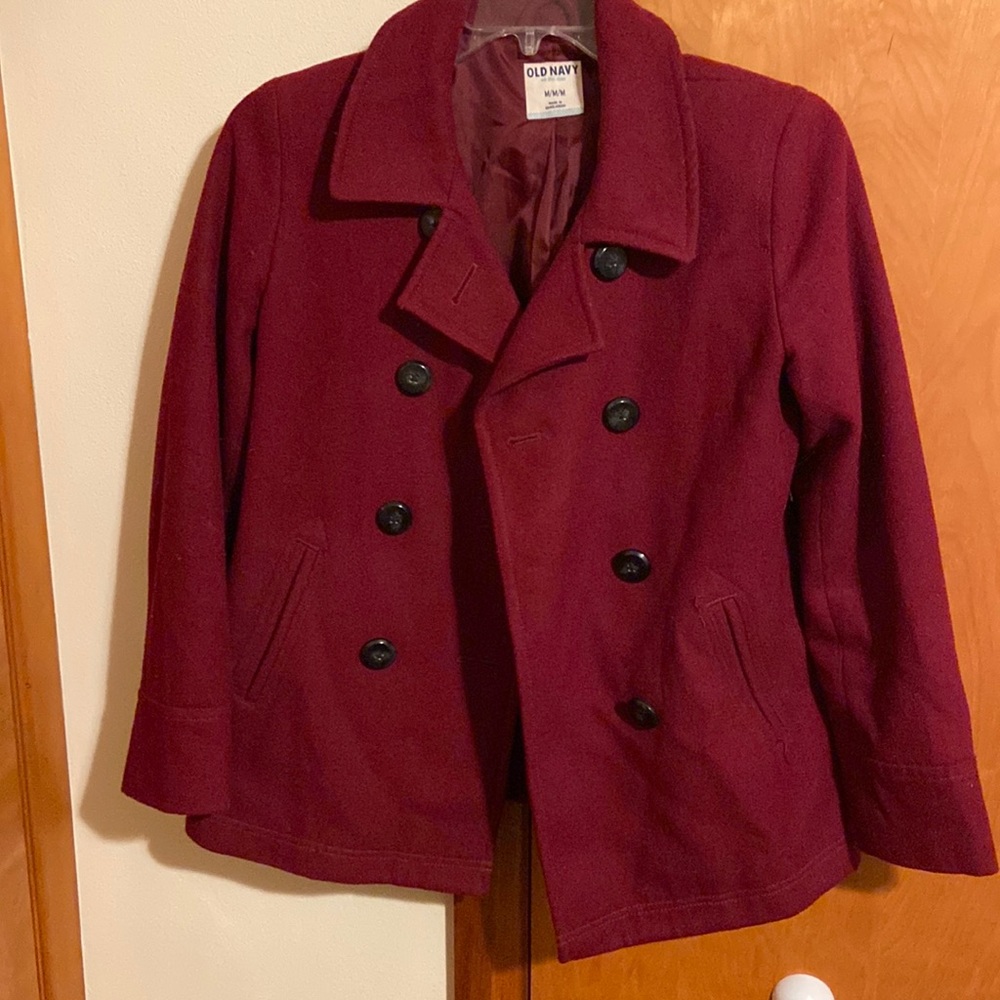 Burgundy Woman’s Peacoat